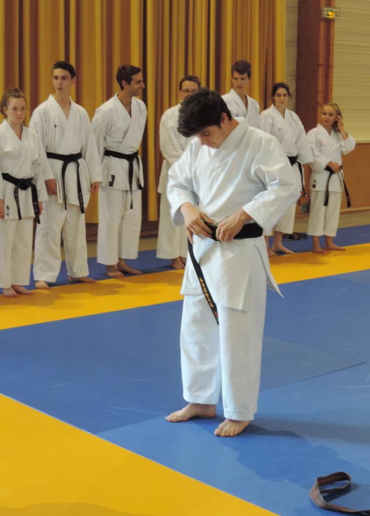 Remise de la ceinture noire à Benjamin en juin